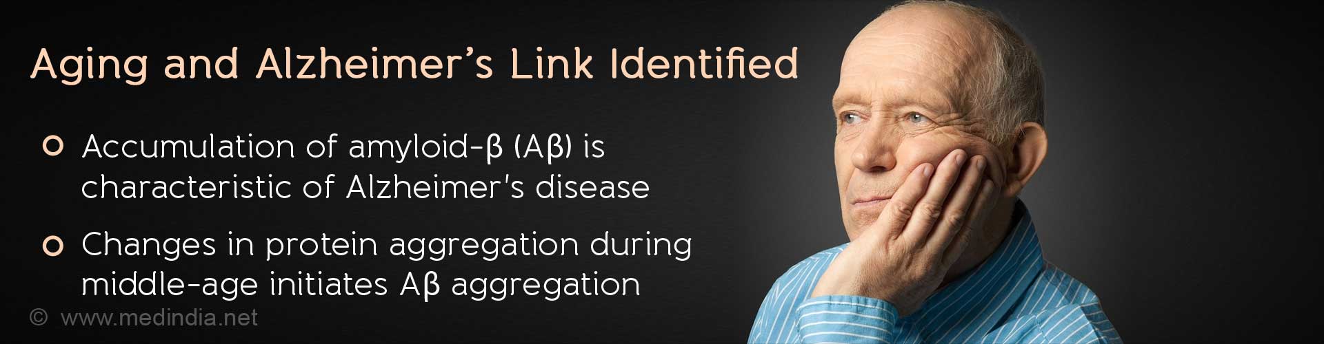 Aging and Alzheimer's Link Identified
- Accumulation of amyloid-β (Aβ) is characteristic of Alzheimer's disease
- Changed in protein aggregation during middle-age initiates Aβ aggregation