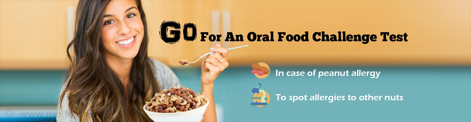 go for an oral food challenge test
- in case of peanut allergy
- to spot allergies to other nuts