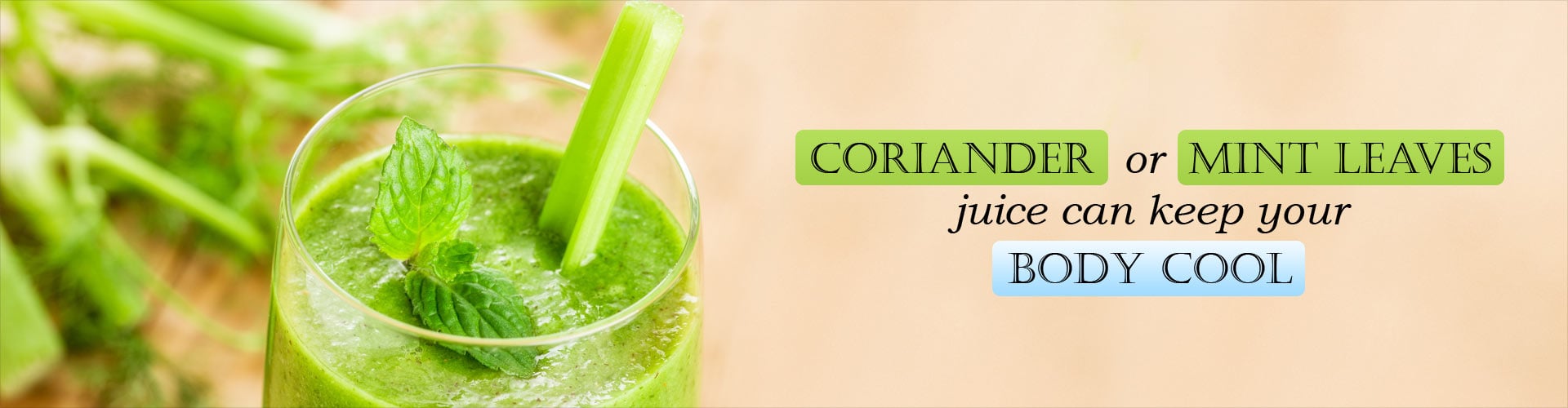 Coriander or mint leaves juice can keep your body cool