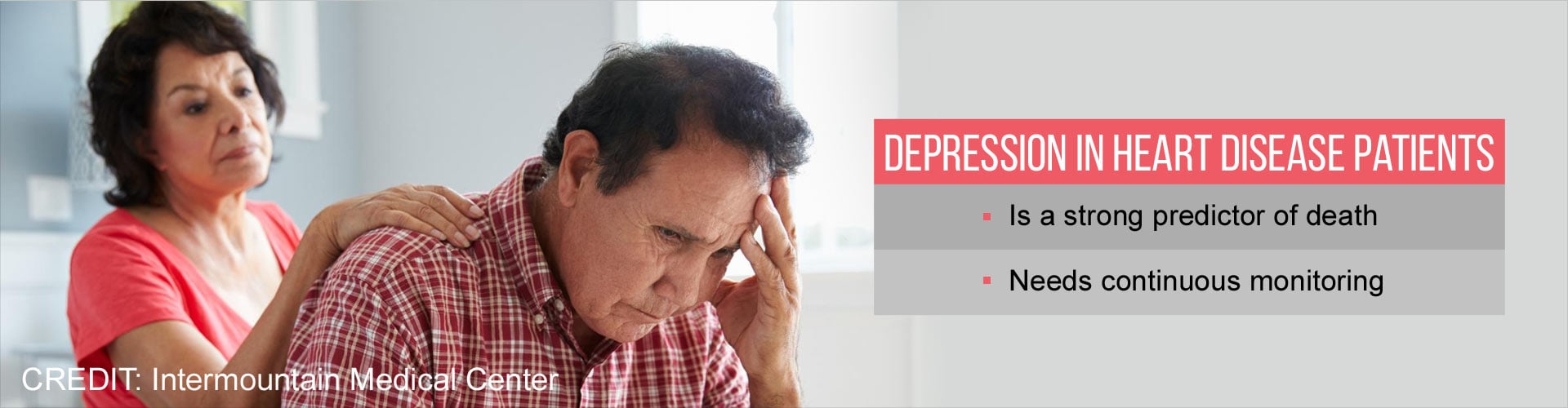 Depression in heart disease patients
- is a strong predictor of death
- needs continuous monitoring