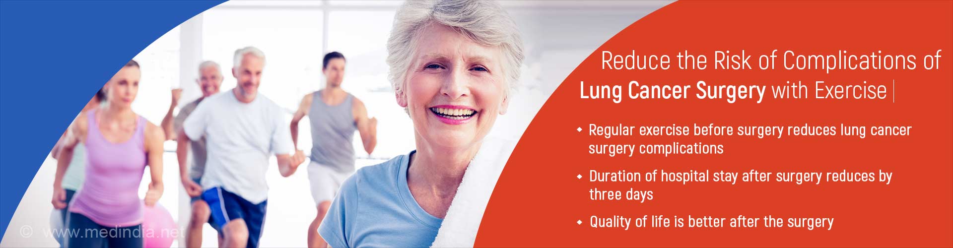 reduce the risk of complications of lung cancer surgery with exercise
- regular exercise before surgery reduces cancer surgery complications
- duration of hospital stay after surgery reduces by three days
- quality of life is better after surgery
