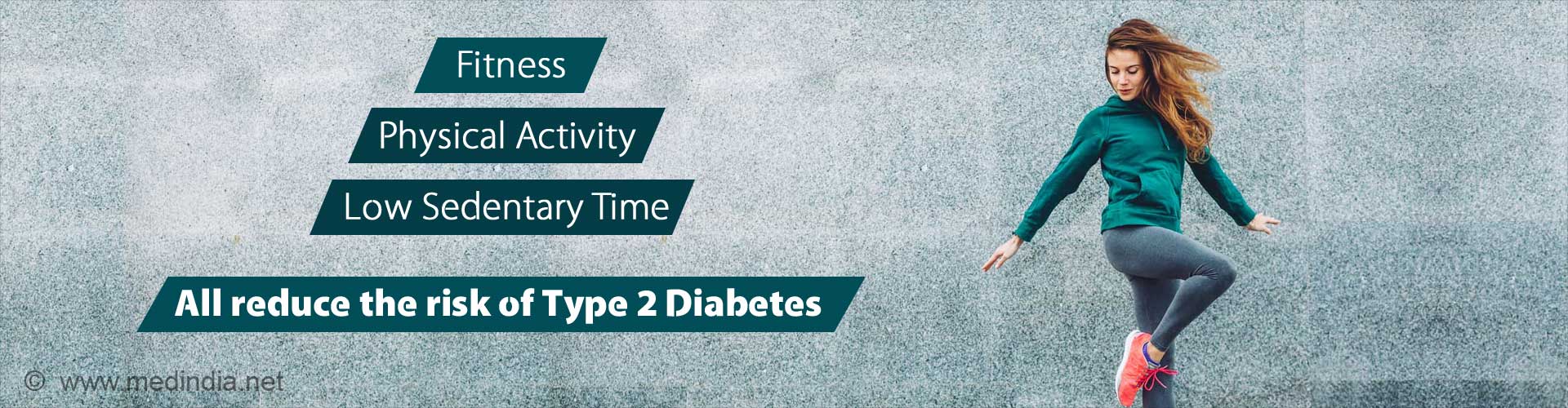 Fitness, physical activity, low sedentary time. all reduce the risk of Type 2 diabetes.