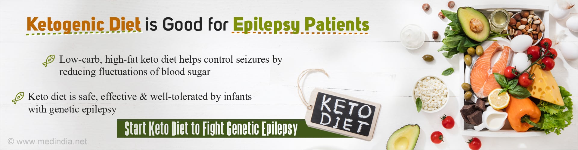 Ketogenic diet is good for epilepsy patients. Low-carb, high-fat keto diet helps control seizures by reducing fluctuations of blood sugar. Keto diet is safe, effective & well-tolerated by infants with genetic epilepsy. Start keto diet to fight genetic epilepsy.
