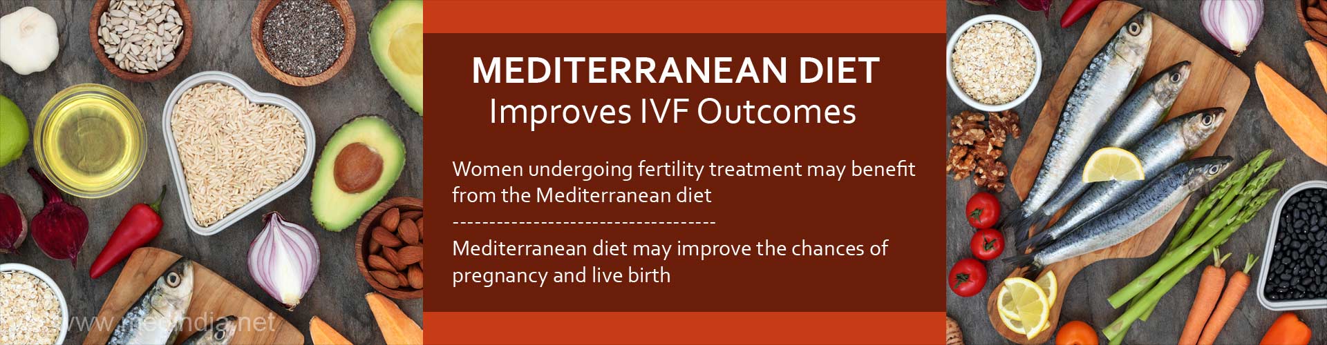 mediterranean diet improves IVF outcomes
-women undergoing fertility treatment may benefit from the mediterranean diet
- mediterranean diet may improve the chances of pregnancy and live birth
