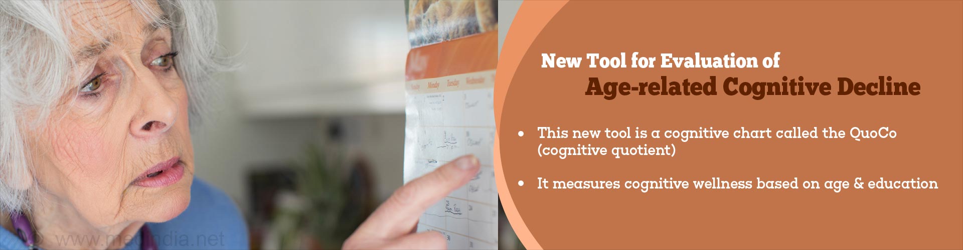 New tool for evaluation of age-related cognitive decline
- this new tool is a cognitive chart called the QuoCo (cognitive quotient)
- it measures cognitive wellness based on age & education