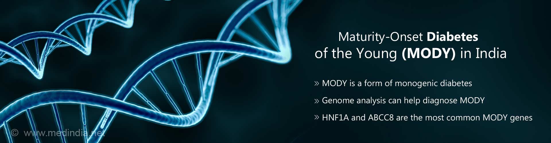 maturity-onset diabetes of the young (mody) in India
- MODY is a form of monogenic diabetes
- genome analysis can help diagnose MODY
- HNF1A and ABCC8 are the most common MODY genes