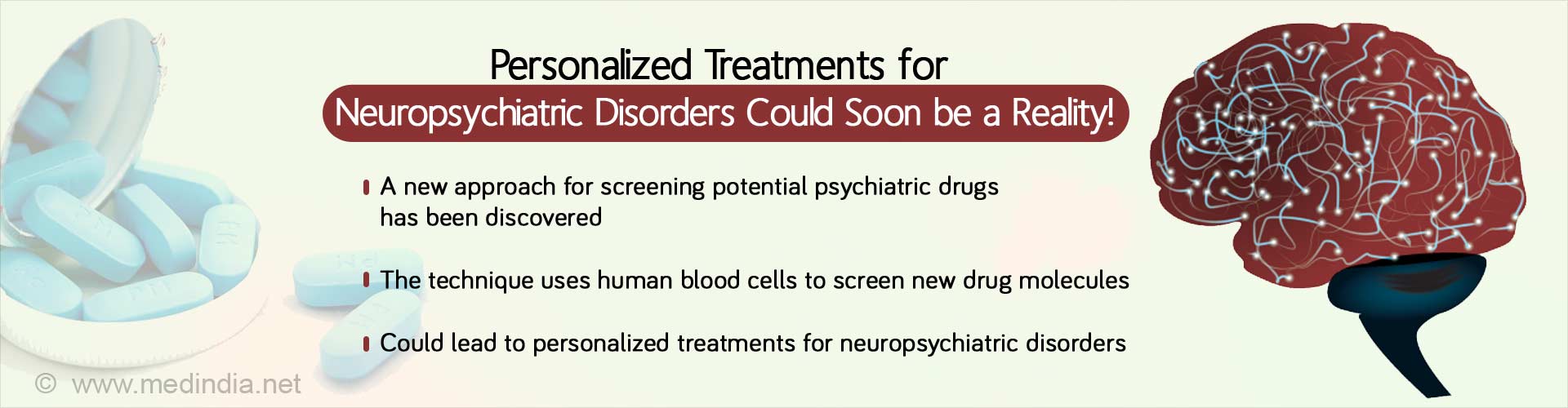 Personalized treatments for neuropsychiatric disorders could soon be a reality. A new approach for screening potential psychiatric drugs has been discovered. The technique uses human blood cells to screen new drug molecules. Could lead to personalized treatments for neuropsychiatric disorders.