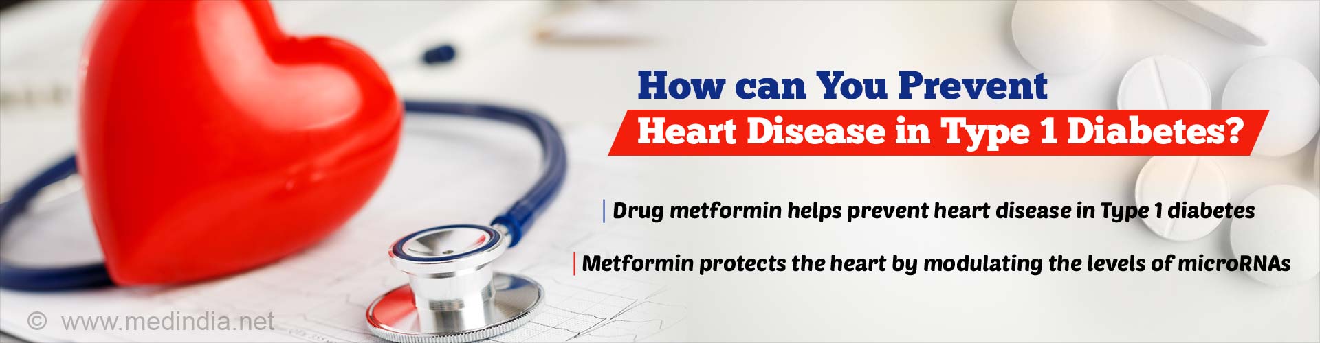 How can you prevent heart disease in Type 1 diabetes? Drug metformin helps prevent heart disease in Type 1 diabetes. Metformin protects the heart by modulating the levels of microRNAs.