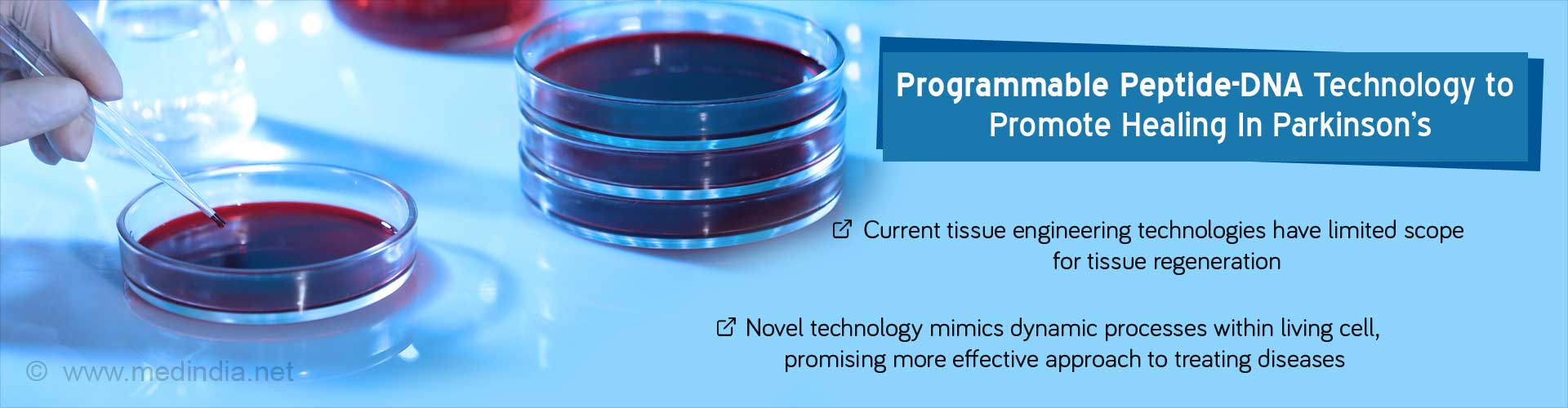 Programmable Peptide-DNA Technology to Promote Healing in Parkinson''s
- Current tissue engineering technologies have limited scope for tissue regeneration
- Novel technology mimics dynamic processes within living cell, promising more effective approach to treating diseases