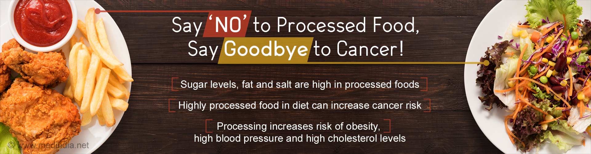 Say 'no' to Processed Food, Say Goodbye to Cancer!
- Sugar levels, fat and salt are high in processed foods
- Highly processed food in diet can increase cancer risk
- Processing increases risk of obesity, high blood pressure and high cholesterol levels