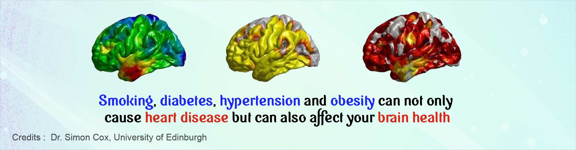 Smoking, diabetes, hypertension and obesity can not only cause heart disease but can also affect your brain health.
