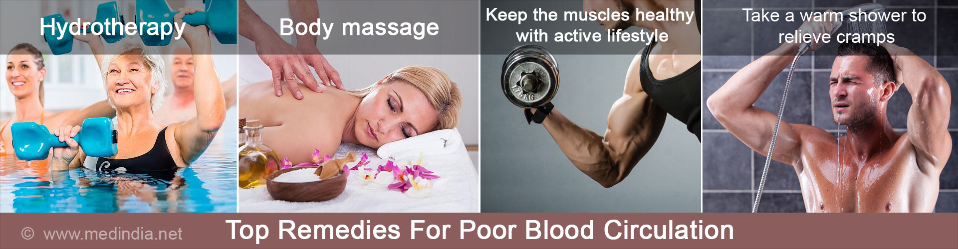 Top Remedies For Poor Blood Circulation
- Hydrotherapy
- Body massage
- Keep the muscles healthy with active lifestyle
- Take warm bath shower to relieve cramps