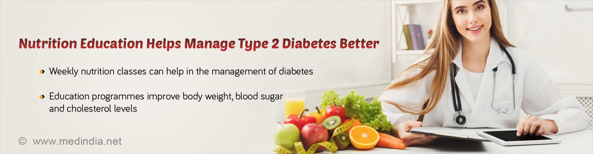 nutrition education helps manage type 2 diabetes better
- weekly nutrition classes can help in the management of diabetes
- education programmes improve body weight, blood sugar and cholesterol levels