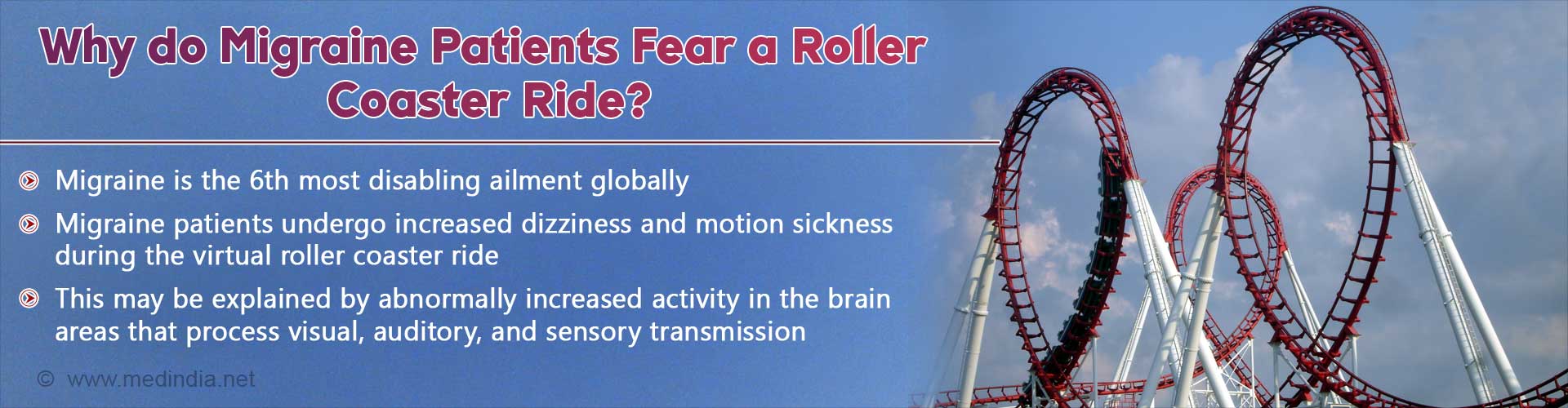 Virtual Roller Coaster Ride Unveils the Brain Activity During Migraine