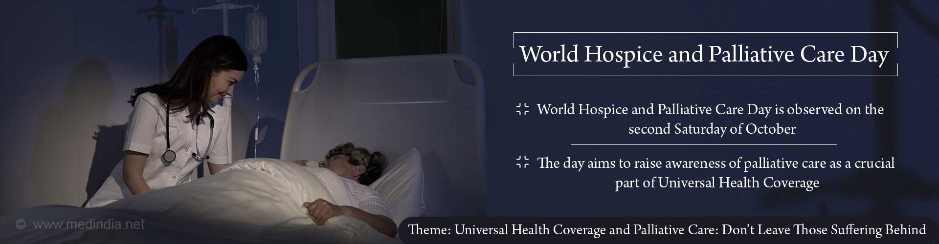 World Hospice and Palliative Care Day
- World Hospice and Palliative Care Day is observed on the second Saturday of October
- The day aims to raise awareness of palliative care as a crucial part of Universal health coverage
Theme: Universal health coverage and palliative care: Don''t leave those suffering behind
