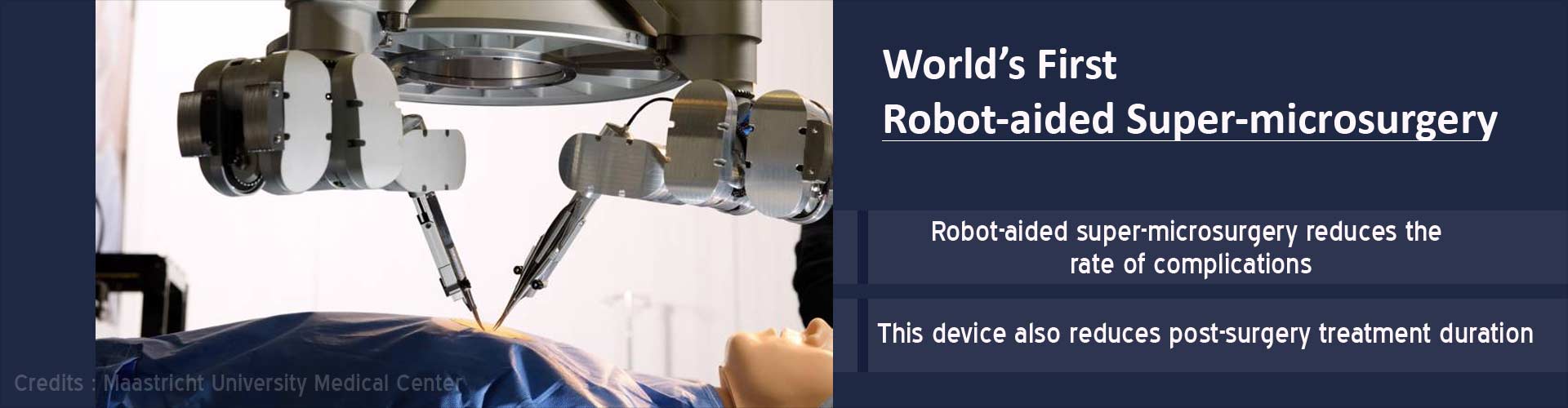 World's first robot-aided super-microsurgery
- Robot-aided super-microsurgery reduces the rate of complications
- This device also reduces post-surgery treatment duration