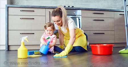 经常接触家用清洁产品的婴儿更容易患哮喘、气喘