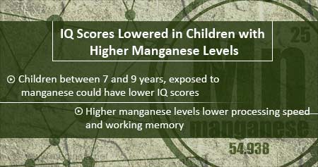 Higher Levels of Manganese Lower IQ Scores In Children