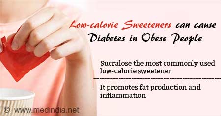 低热量的甜味剂会导致肥胖者患糖尿病