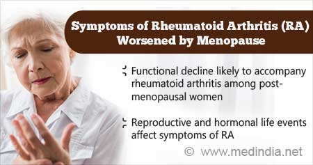 Symptoms of Rheumatoid Arthritis Worsened by Menopause