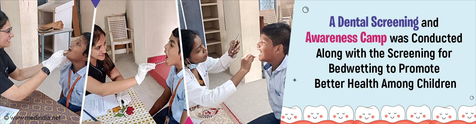 Keeping Up With Children's Dental Health and Bedwetting Screening Camp
