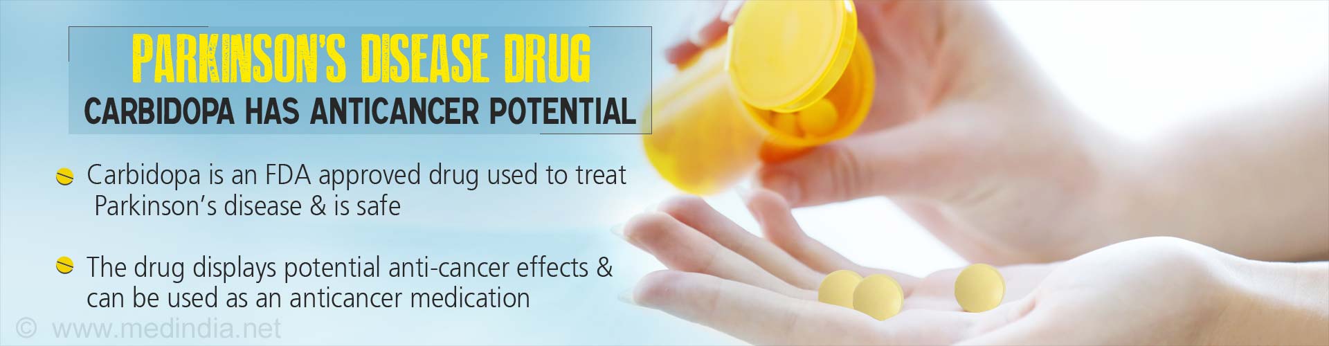 Anticancer Effect of Parkinson's Disease Drug Carbidopa Identified Anticancer Effect of Parkinson's Disease Drug Carbidopa Identified