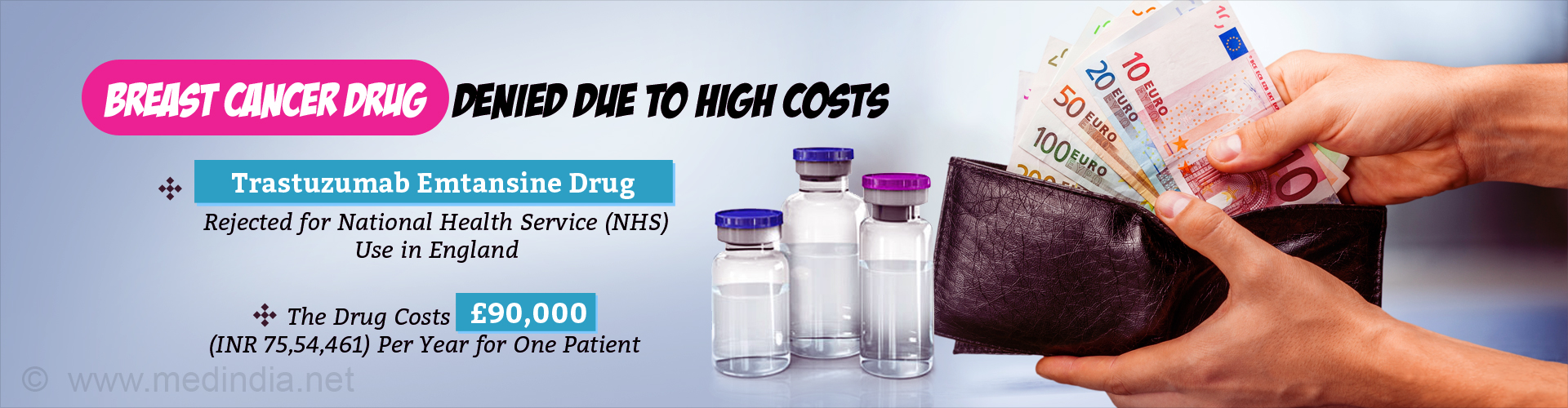 Breast Cancer Drug Rejected for NHS Use Due to High Costs Breast Cancer Drug Rejected for NHS Use Due to High Costs