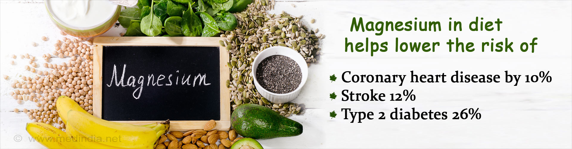 Magnesium in Diet Associated With Reduced Risk of Heart Disease, Stroke and Diabetes Magnesium in Diet Associated With Reduced Risk of Heart Disease, Stroke and Diabetes