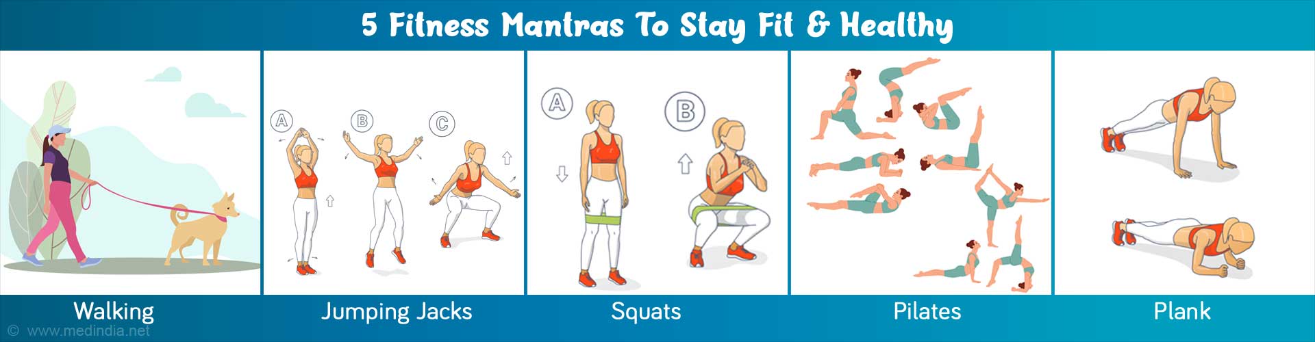 Simple 5 Exercises for Healthy Life