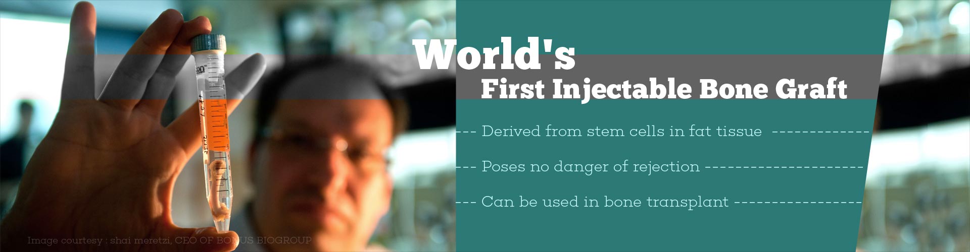 For the First Time: Lab-Grown Bone Tissue Injected in Arm For the First Time: Lab-Grown Bone Tissue Injected in Arm