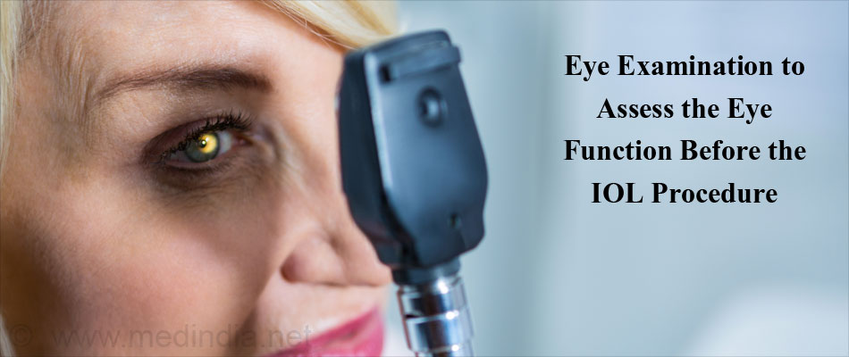 Eye Examination to Assess the Eye Function Before the IOL Procedure Eye Examination to Assess the Eye Function Before the IOL Procedure