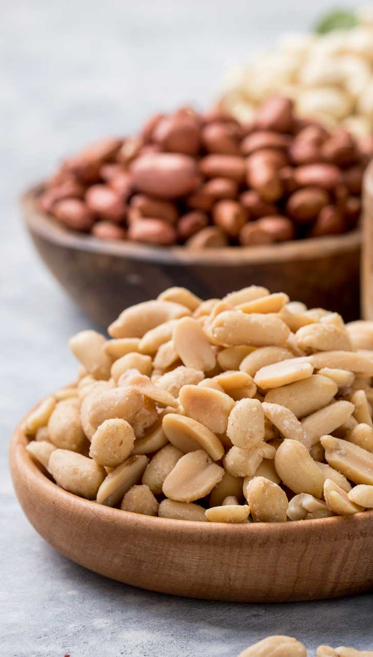 Eat roasted or salted  peanuts